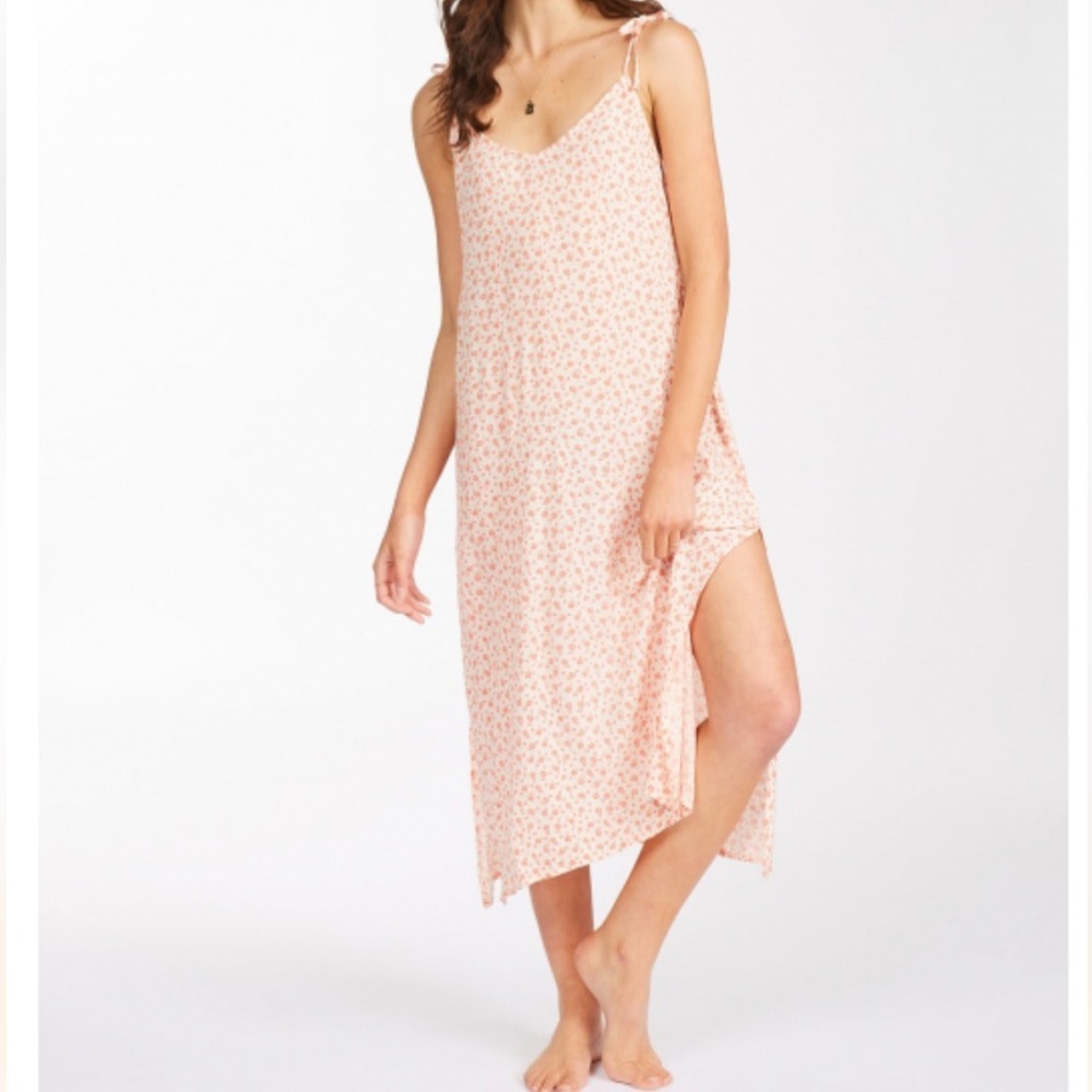 Billabong Sunbright Melon Floral Spaghetti Strap Midi Slip Dress - Sz XS/6, NWT